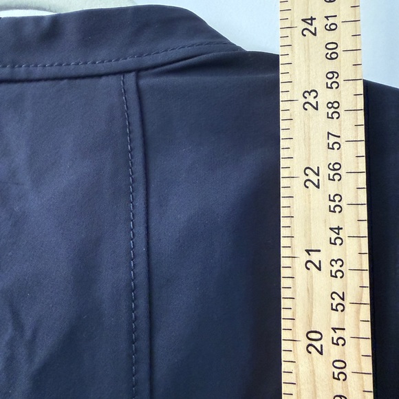 Lafayette 148 Bi-Stretch Cotton Fundamental Zip Front Jacket Size 8 Navy Career - Picture 7 of 8